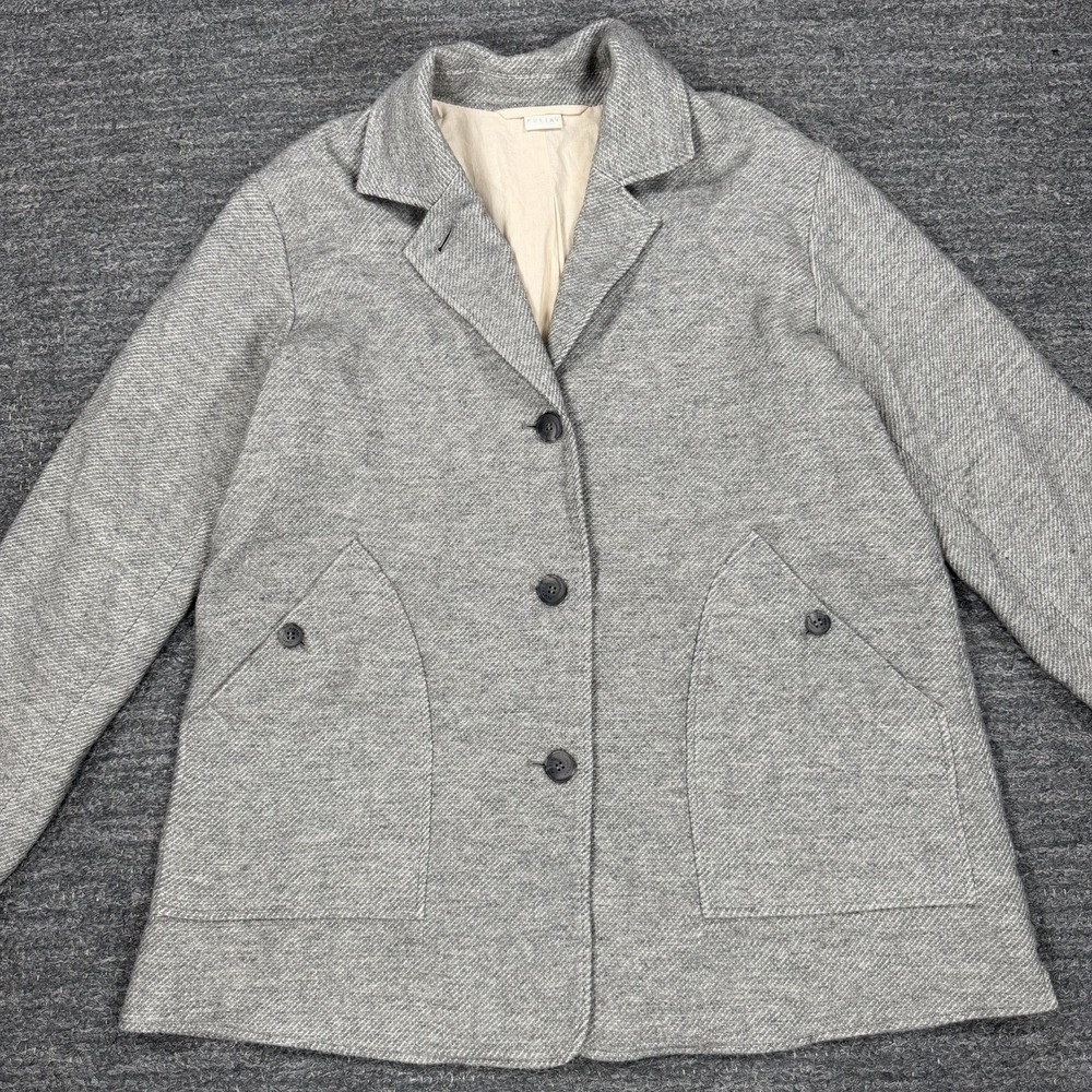 Poetry Jacket Women 6 Gray Linen Wool Blend Coat Quiet Luxury Classic Earthy